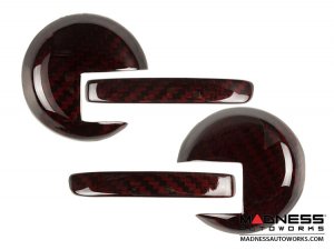 FIAT 500 Interior Door Handle Kit - Carbon Fiber - Red Candy